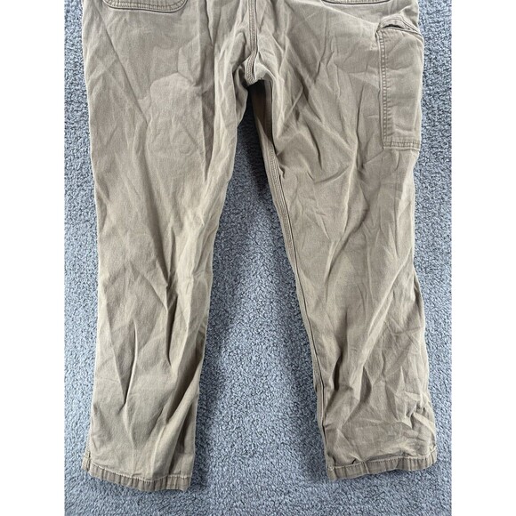 Carhartt Utility Carpenter Relaxed Fit Pants Mens 42x32 Tan Work Pockets Canvas - Picture 8 of 12